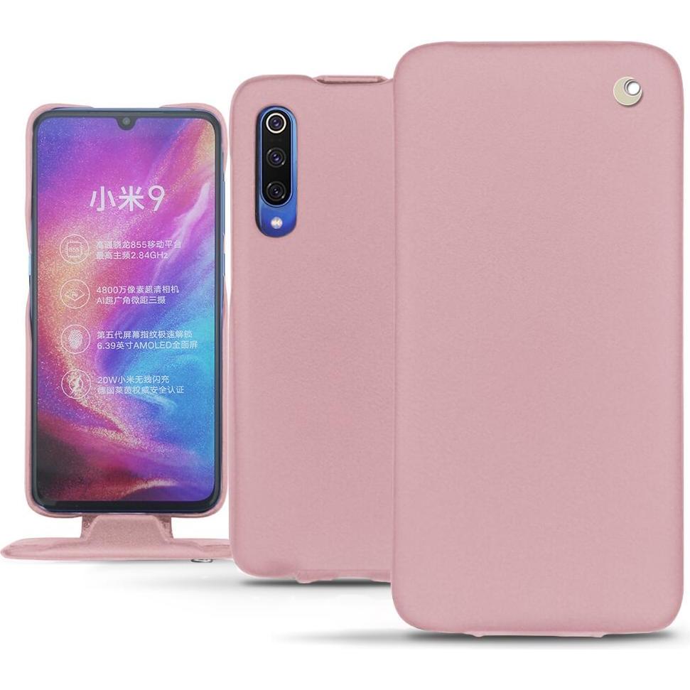 Noreve Lederschutzhülle vertikal (Xiaomi Mi 9), Smartphone Hülle, Rosa
