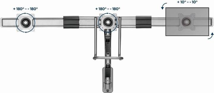 Actual product image Gembird Regulowane ramię na 3 monitory do montażu na ścianie od 17 do 27inch obciążenie do 6 kg (Wall, 27", 6 kg)