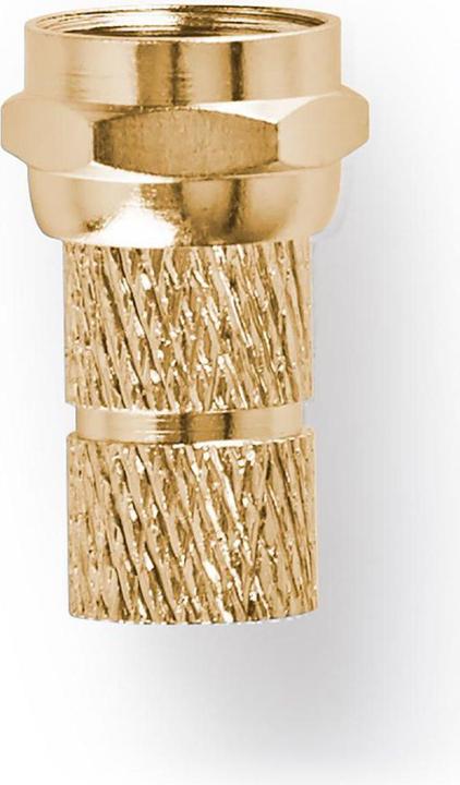 Image du produit Nedis F-plug straight plug Plaqué or 75 Ohm Twist-on Diamètre d'entrée de câble : 5,5 mm Cuivre Met (75 dB, Fiches et connecteurs)