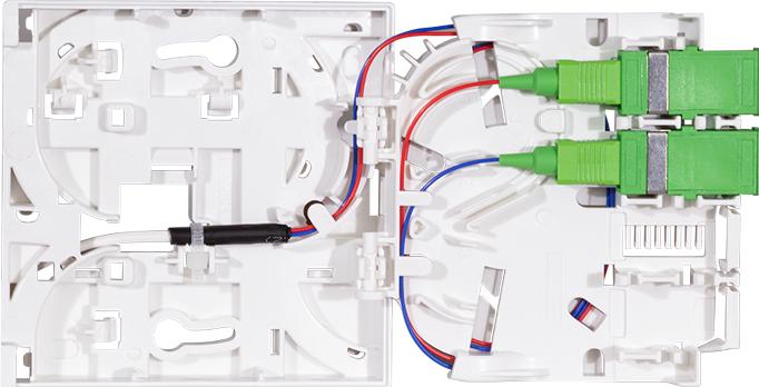 Actual product image LogiLink FTTH splice box, 2x SC/APC, 30 m laying cable, white (Splice box)
