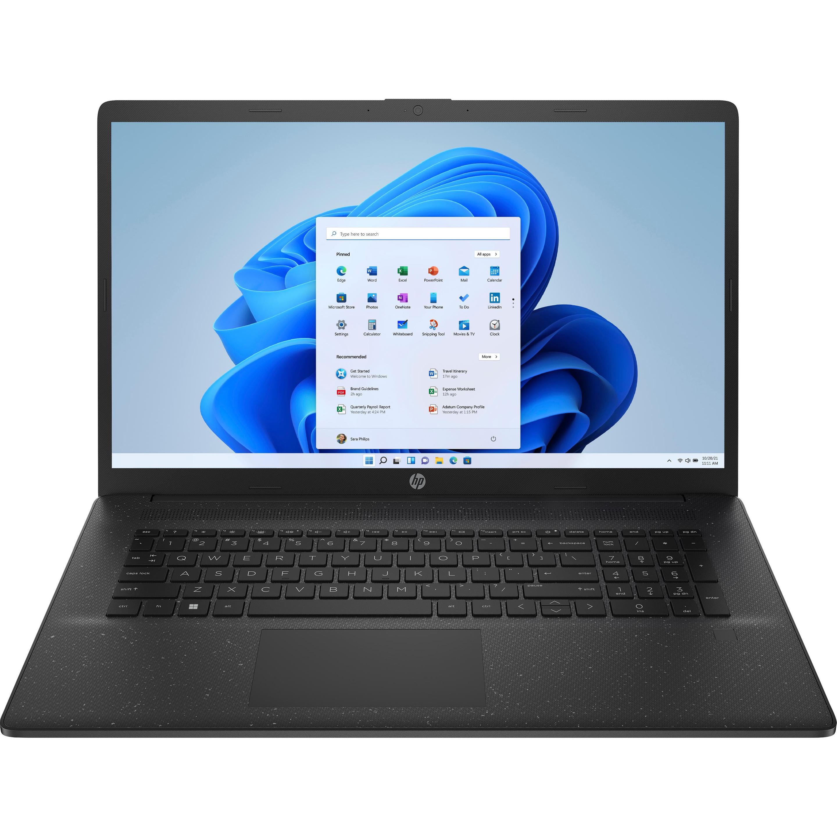 HP Laptop 17-cp2054ng (17.30", AMD Ryzen 5 7520U, 16 GB, 512 GB, Nummernblock), Notebook, Schwarz