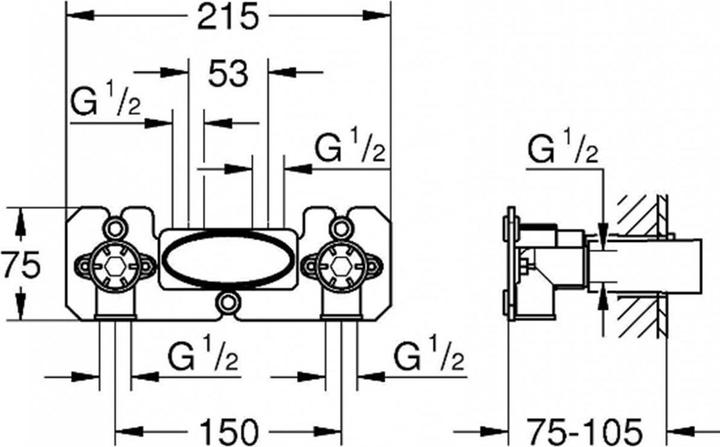 Actual product image Grohe Grohtherm SmartControl concealed installation body for thermostatic mixer