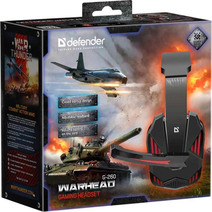 Actual product image Defender Warhead G-260 Headset Head-band connector Black, Red (Cable)