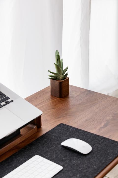 Produktbild Oakywood Cubic Pot Würfeliger Holzbehälter - für Stifte oder eine Blume - Walnuss -