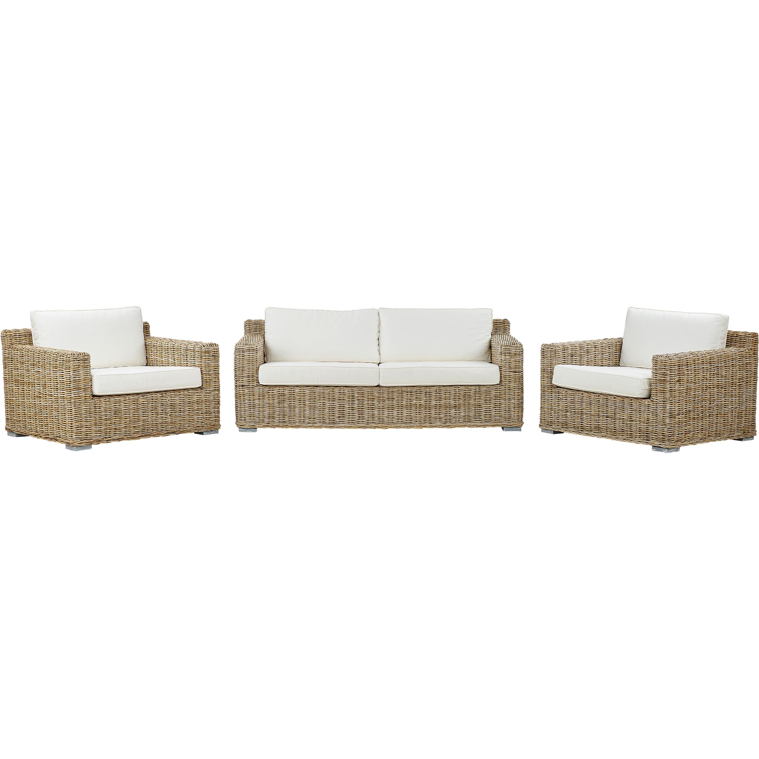 Beliani, Gartenlounge, Lounge Set Rattan natürlich 4-Sitzer ARDEA