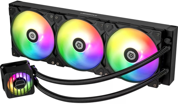 Actual product image Enermax LIQMAXFLO 420mm CPU AIO liquid cooler - Xtreme double chamber pump - VRM water block ARGB
