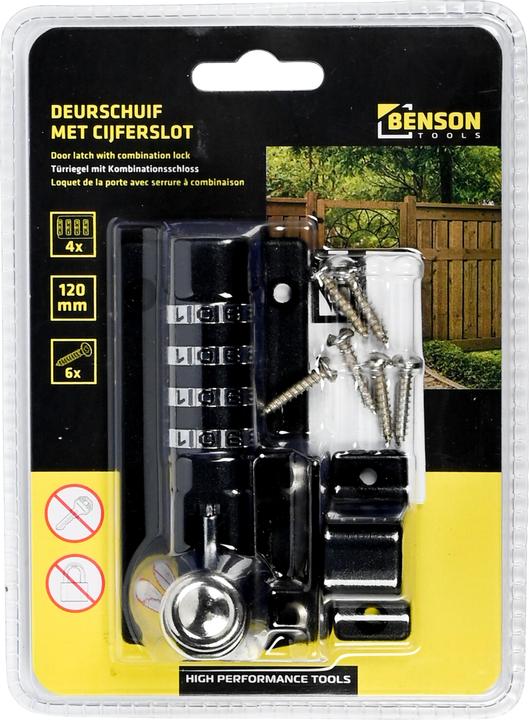 Actual product image Benson Door latch 5"/120 mm with combination lock