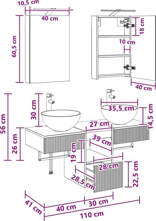 Produktbild vidaXL Badezimmermöbel-Set