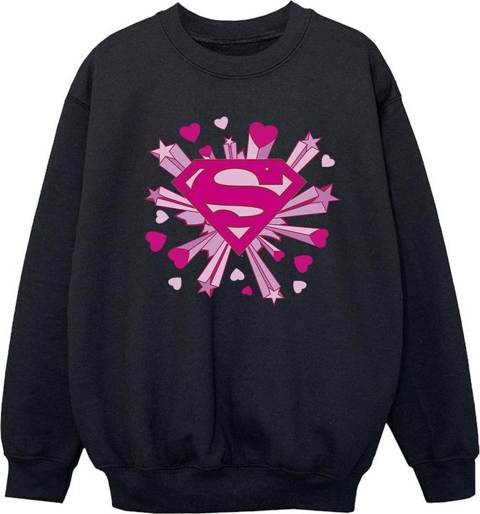 Produktbild Superman Pink Hearts And Stars Logo Sweatshirt Mädchen (152, 158)