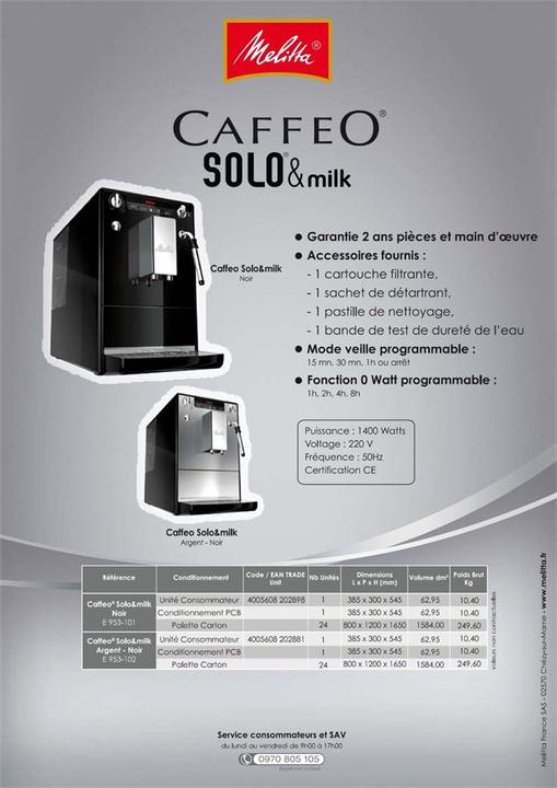 Produktbild Melitta Caffeo Solo Milk (CH-Stecker)