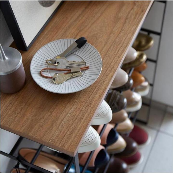 Produktbild Yamazaki 6-stöckiges Schuhregal mit Holzablage TOWER (66 x 25 x 87 cm)