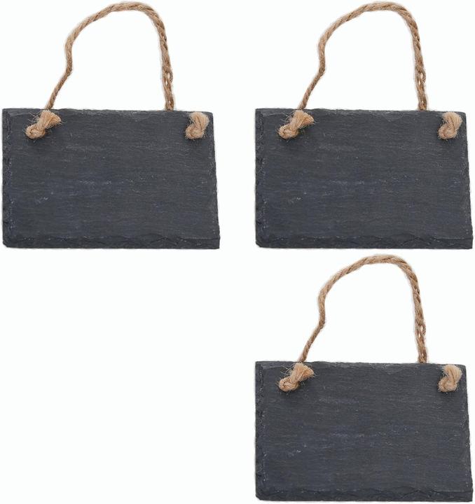 Produktbild Novaliv Schiefertafel zum Aufhängen mit Juteband Memotafel Kreidetafel Wandeko (3, 8 cm Tafel)