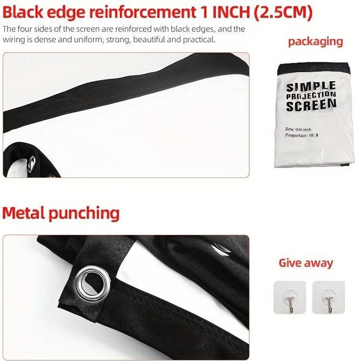 Produktbild PhoneLook Leinwand 150 Zoll Outdoor Cinema Bildfläche für Beamer Filmgenuss unter freiem Himmel (150", 16:9)