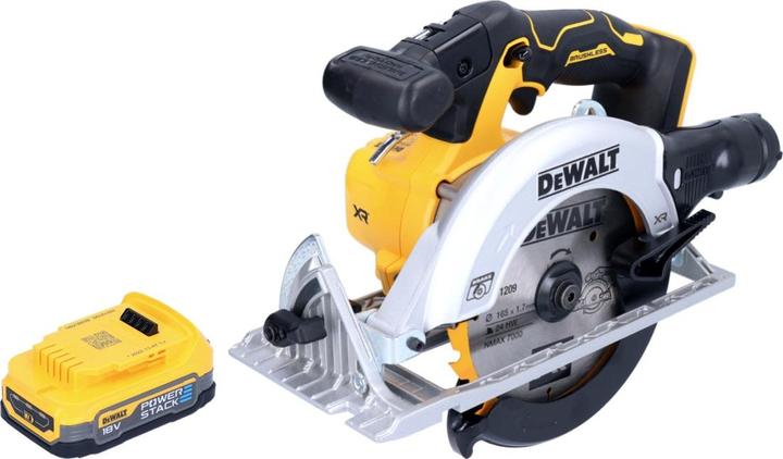 Produktbild DeWalt DCS 565 N Akku Handkreissäge 18 V 165 mm Brushless + 1x Powerstack Akku 1,7 Ah - ohne