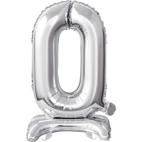 Amscan Folienballon Mini Zahl 0 silber