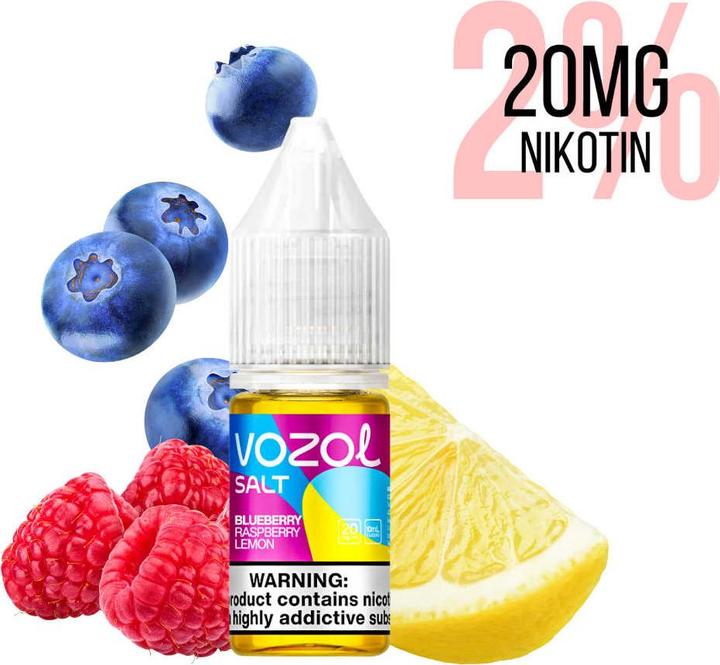 Actual product image Vozol Liquids 20mg, Blueberry Raspberry Lemon (Bilberry, Lemon, Raspberry)