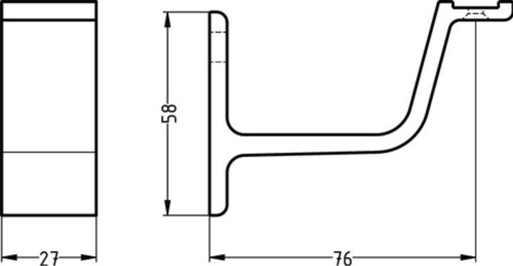Image du produit Hermeta Support de main courante 3551 aluminium anodisé noir support droit (Aluminium)