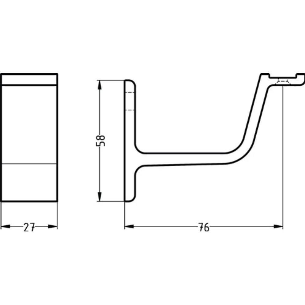Thumbnail - Hermeta, Türbeschlag + Scharnier, Handlaufträger 3551 Aluminium silberfarbig eloxiert gerade Auflage