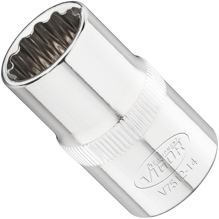 Produktbild Vigor Doppelsechskant Steckschlüsseleinsatz ∙ V7512-14 ∙ Vierkant12,5 mm (1/2 Zoll) ∙ Aussen Doppel-… (14 mm)