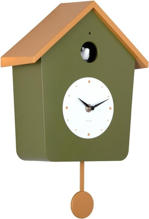 Productafbeelding Karlsson Wandklok Cuckoo Light - Legergroen - 23x10.5x26.4cm - Wandklok Scandinavisch