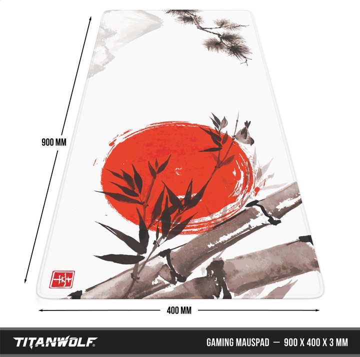 Actual product image Titanwolf Gaming mouse pad, 900 x 400mm XXL speed gaming mouse mat, mouse pad extra large surface, Sumi-e (XXL)