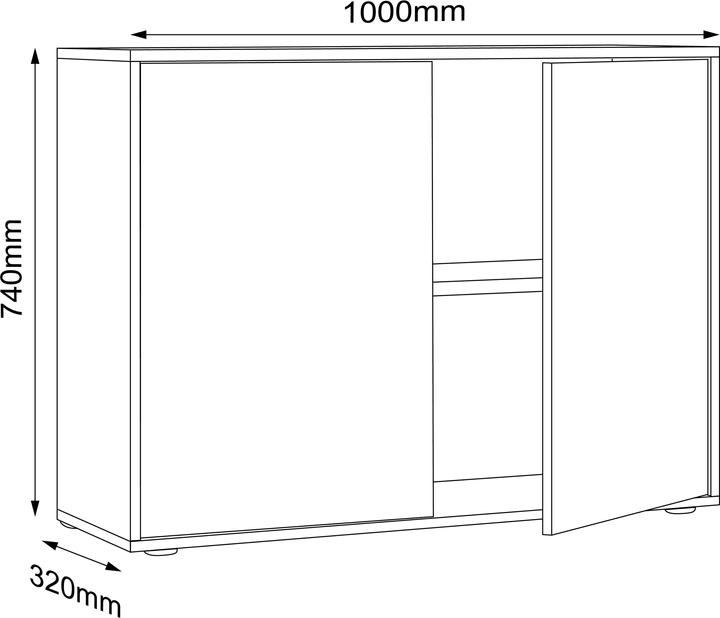 Nährwerte und Zutaten VCM Büroschrank Sideboard Salia 2fach B100 (100 x 33 x 74 cm)