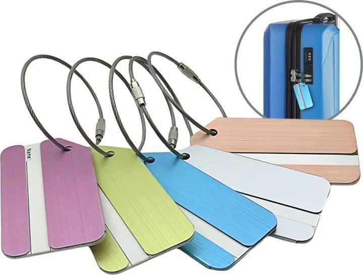 Hermex 5er-Set Kofferanhänger Gepäckanhänger Koffer-Namensschild Kofferlabel (Schlösser & Anhänger)