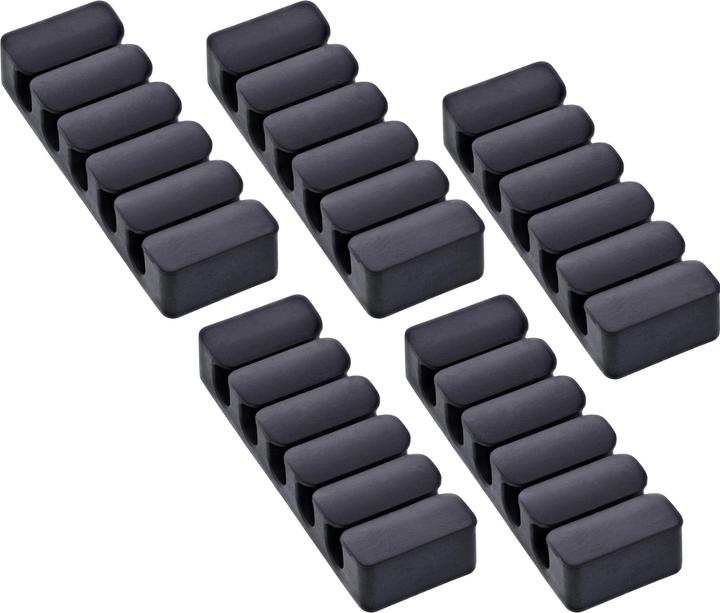 Actual product image InLine 5er Pack ® Kabelclip, 5-fach, selbstklebend, schwarz