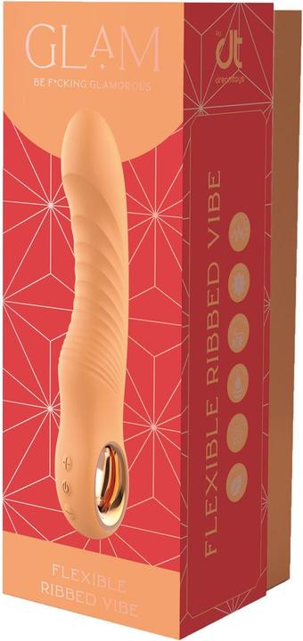 Productafbeelding Dreamtoys Dream Toys Glam Flexibele Geribbelde Vibe Vibrator Oranje 22 cm