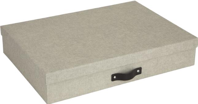 Produktbild Bigso Schachtel Leinenbezug Sverker Linen nature (31 cm)