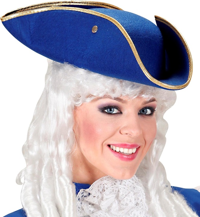 Produktbild Widmann Dreispitz Tricorn Blau mit Goldkante aus Filz