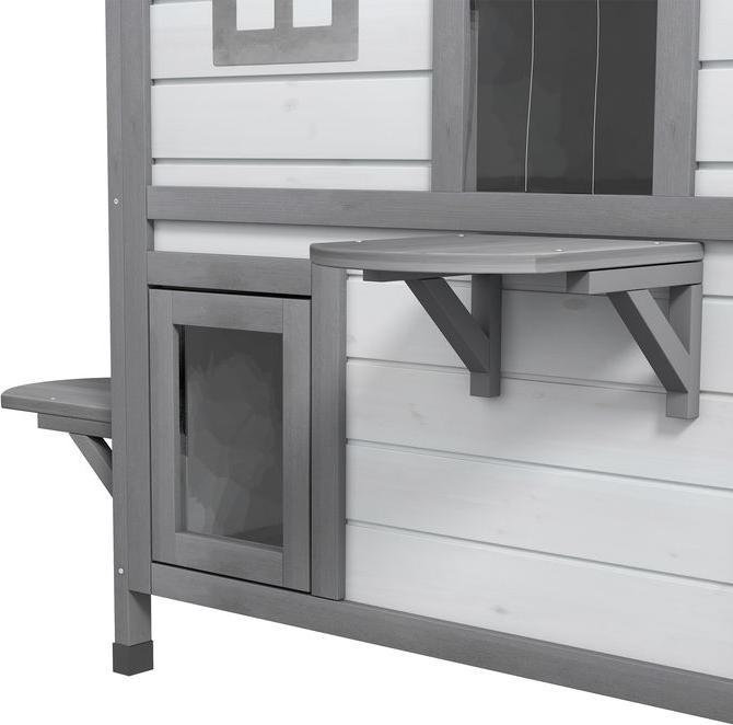 Immagine prodotto Swisshandel24 Casetta per gatti Casetta per gatti, 2 piani, resistente alle intemperie, 78,1cmx55,2cmx90,8cm (Gatto)