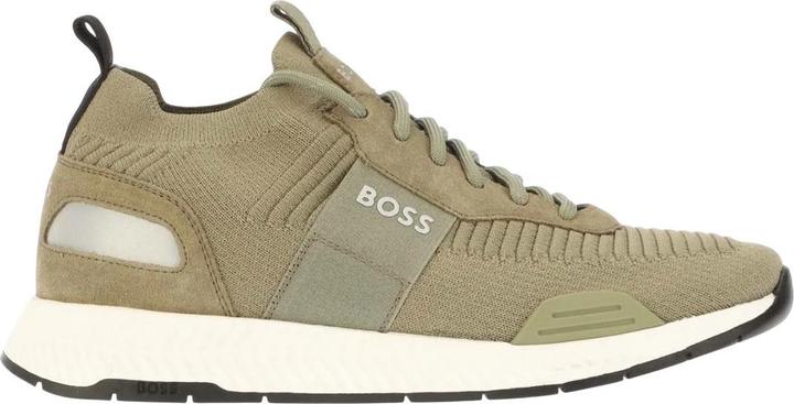 Actual product image BOSS Mens Titanium Suede Panel Running Trainers (38)