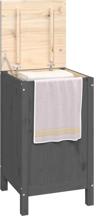 Actual product image vidaXL Wäschetruhe Grau 44x44x76 cm Massivholz Kiefer,Farbe