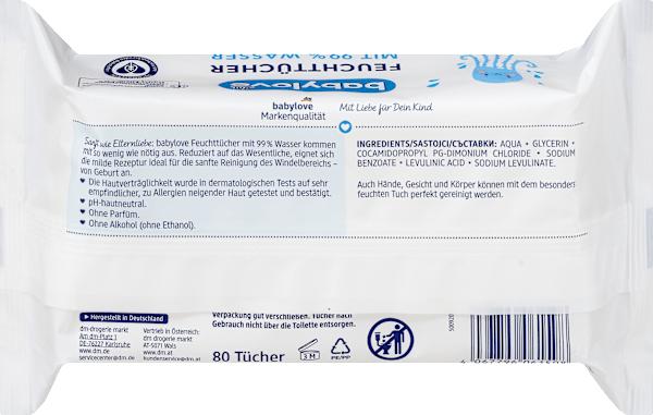 Produktbild dm babylove Feuchttücher (80 Stück)
