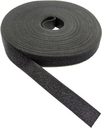 Tecline Klettband Back to Back, schwarz, 16 mm x 10 m Rolle