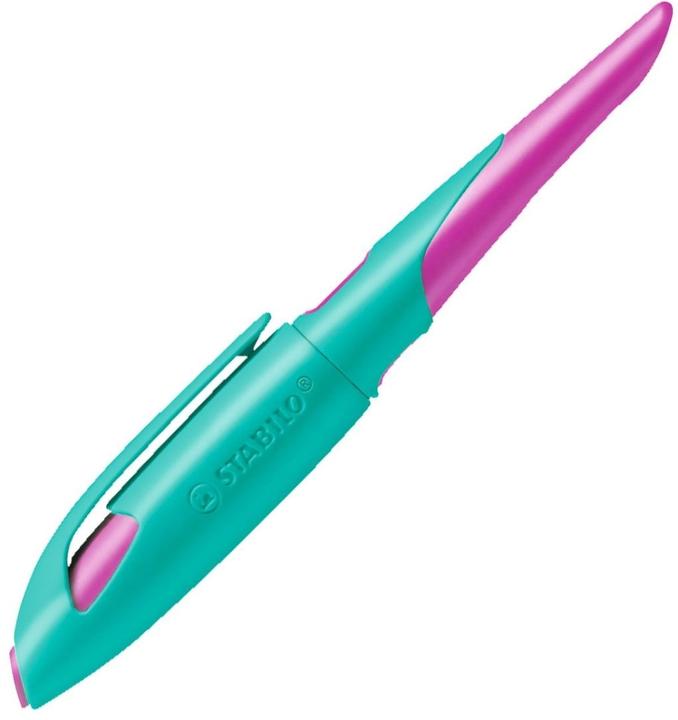 Image du produit STABILO Stylo scolaire ergonomique pour droitiers avec plume A pour débutants - EASYbirdy en (Turquoise, Rose néon, 1 x)