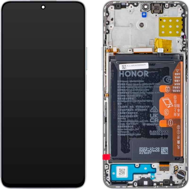 Honor Display Unit für 90 Lite / X8a, mit Akku, Titanium silber (Display, Honor 90 Lite, Honor X8a), Pezzi di ricambio per dispositivi mobili, Argento