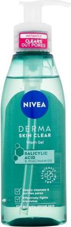 Actual product image NIVEA Cleansing skin gel Derma Skin Clear (Wash Gel) 150 ml (Facial cleansing wipes, 150 ml)