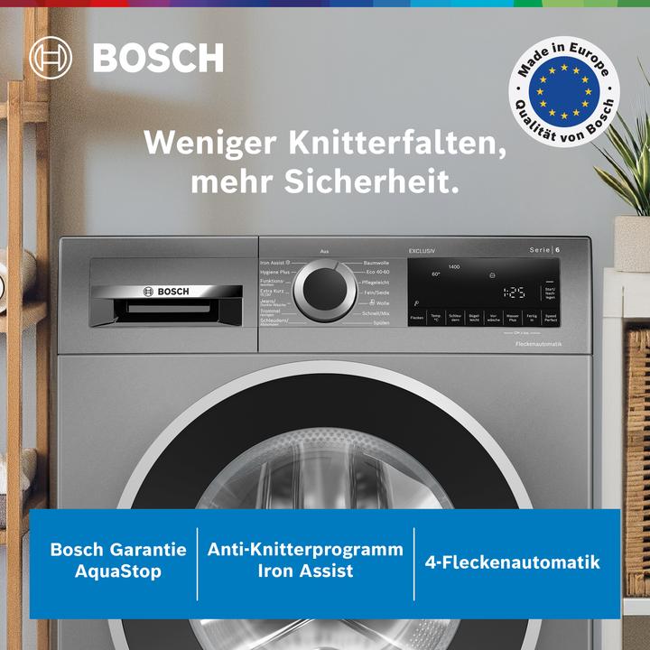 Produktbild Bosch Hausgeräte Serie 6, Waschmaschine, Frontlader, 9 kg, 1400 U/min., WGG244ZR90, ID WGG244ZR90 (9 kg, Links)