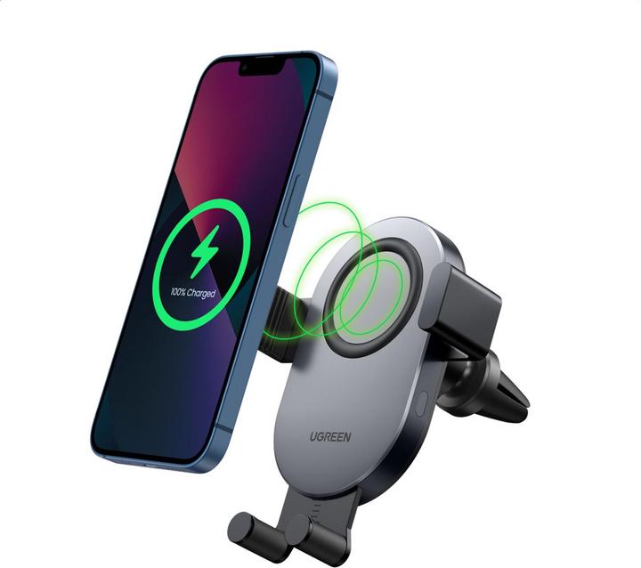 Produktbild Ugreen Car holder for ventilation grille with inductive charging CD256 (silver)