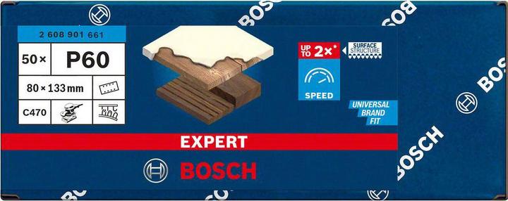 Produktbild Bosch Professional Zubehör EXPERT C470 Schleifpapier 80 x 133 mm, G 60, 50 Stück (Körnung 60)