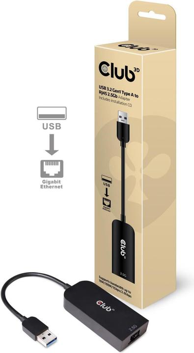 Actual product image Club 3D USB 3.2 Gen1 Type A on RJ45 (USB)