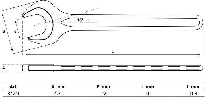 Actual product image BGS Single Open End Spanner DIN 894 10 mm (10 mm)