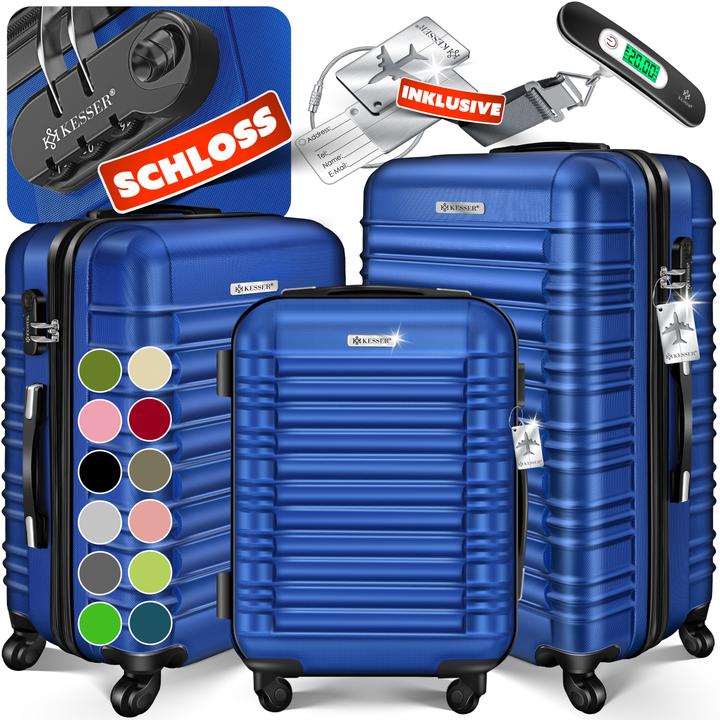 Kesser Reisekoffer Hartschalen-Koffer Inkl. Kofferwaage + Gepäckanhänger (120 l)