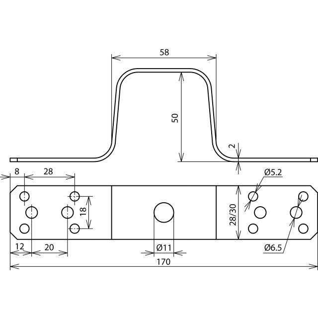 Thumbnail - Dehn, Bindegerät Zubehör, Überbrückungslasche L170mm Al m.Bohr UEBLL170B11B5265AL
