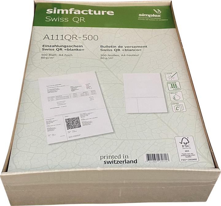 Actual product image Simplex Swiss QR (500 x)