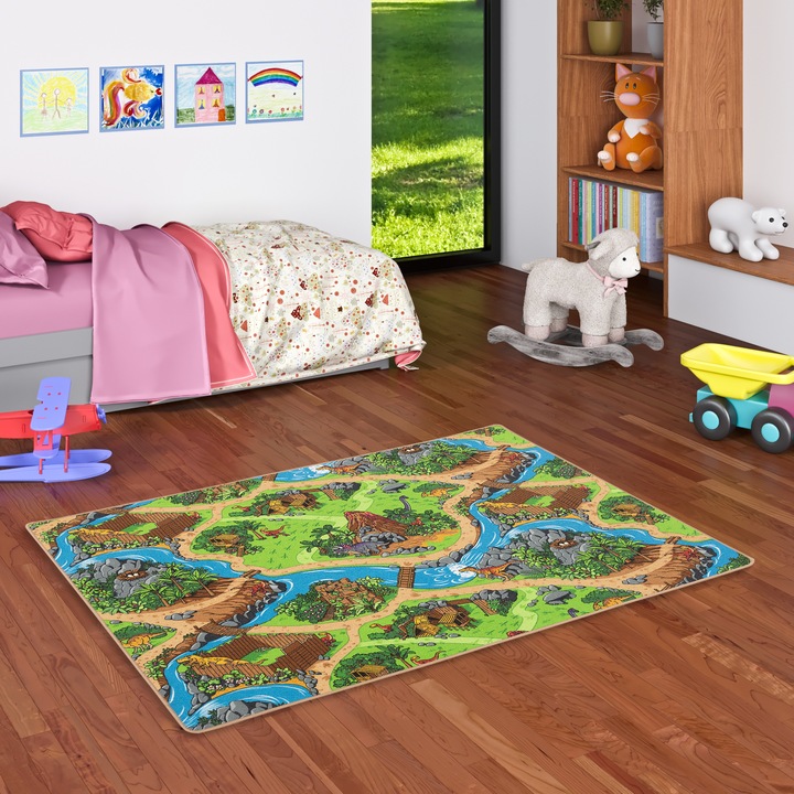 Immagine prodotto Pergamon Tappeto da strada per bambini Dino World (160 x 240 cm)