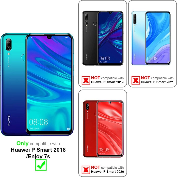 Produktbild Cadorabo Hard Cover Matt Metall Cover (Huawei Enjoy 7S, Huawei P Smart (2018))