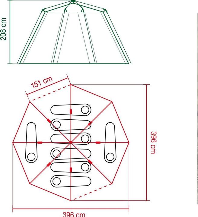 Image du produit Coleman 2176828 Tente octogonale avec grandes fenêtres, avec vue panoramique à 360 (Tente igloo, 20.70 kg, 8 personnes)